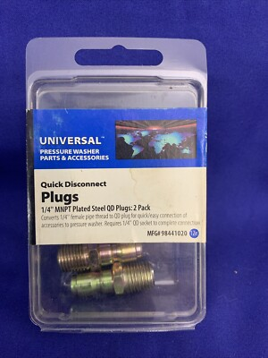 #ad Pressure Washer Quick Disconnect Plugs 1 4” MNPT plated Steel QD Plugs 2 Pack $8.00