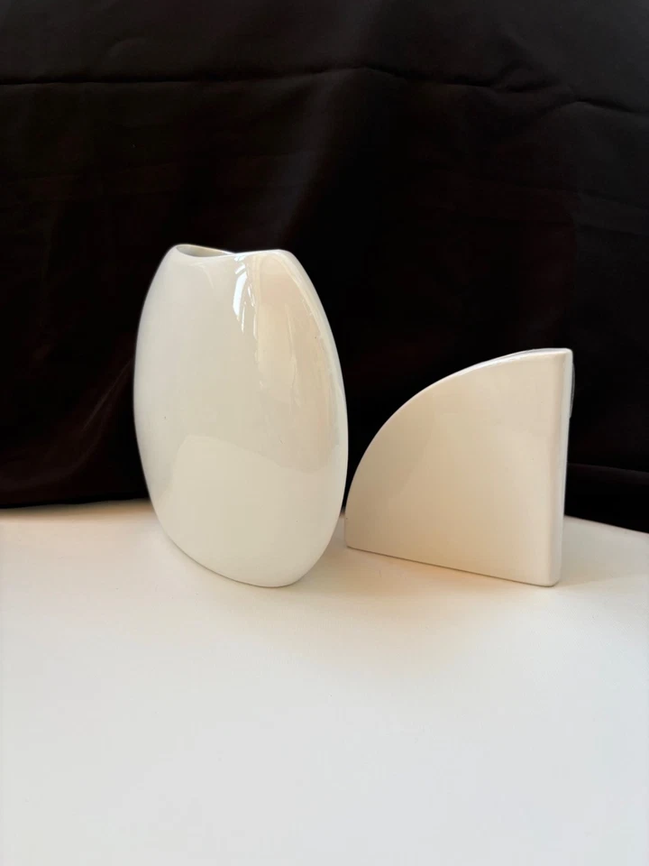 2 Modern White Vases – ASA Selection 1991 & Leonardo – German Minimalist Ceramic - Image 3 of 4