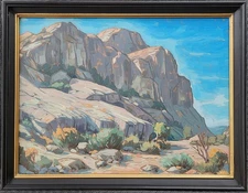 Listed Original Fine Art Oil Painting California Desert Canyon Plein Air Signed 