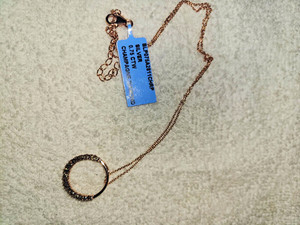 Authentic Rose Gold Plated Sterling Silver 0.75 CTW Champagne Diamond Pavé Pendant