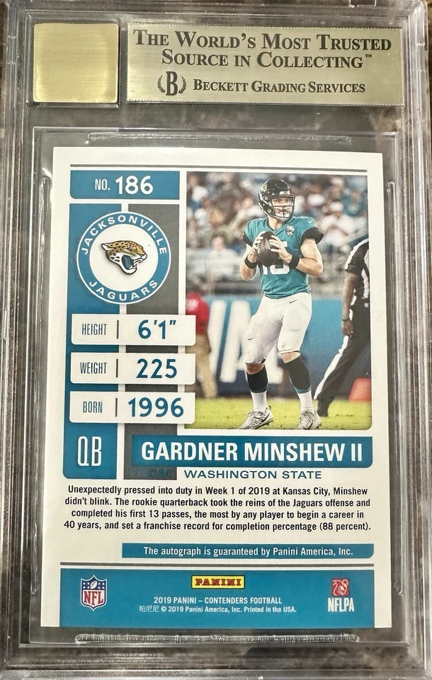 2019 Panini Contenders - Rookie Ticket #186 Gardner Minshew II (AU, RC) - Image 2 of 2