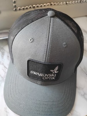 NEW WITH TAGS Swarovski Optik SnapBack Mesh Trucker Hat Gray/Black Patch Cap NWT