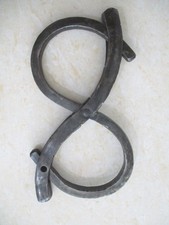 VINTAGE HANDCUFFS DOLLAR  SHAPE FOR PRISONER , POLICE USE SHACKLES