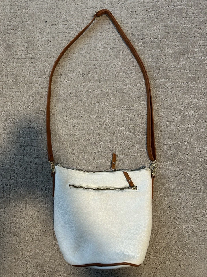 Cartera de mano de cuero para mujer Valentina - blanca/dorada Foto 4 de 4