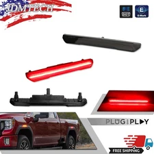 2PCS/Set For 2020-24 GMC Sierra 2500 3500 Smoked Lens Red LED Side Marker Lights