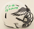 DeVonta Smith Signed Eagles Lunar Eclipse Alternate Speed Mini Helmet Inscribed