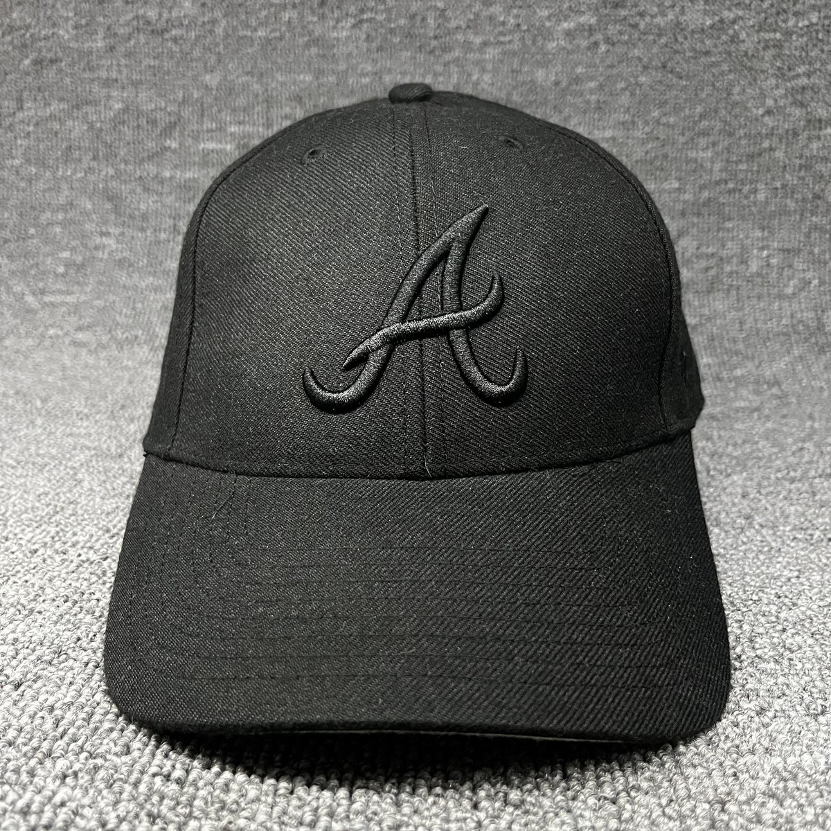 Atlanta Braves '47 Brand MVP Hat Black Tonal Adjustable Hook & Loop MLB Cap