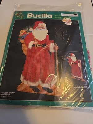 Bucilla Christmas Ye Olde Santa Doorstop Plastic Canvas Kit #61069