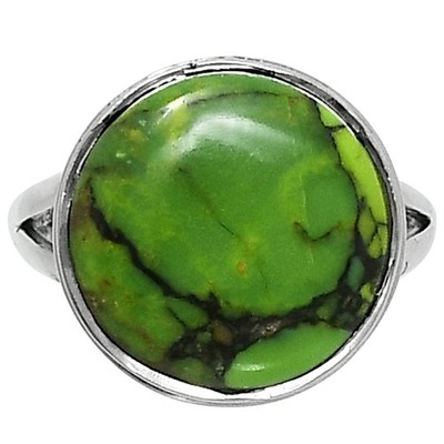 Premium Grün Matrix Türkis 925 Sterling Silber Ring Gr.7 Schmuck R-1008