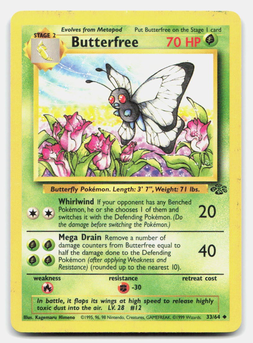Butterfree 33/64 Uncommon Jungle Pokemon Unlimited MP