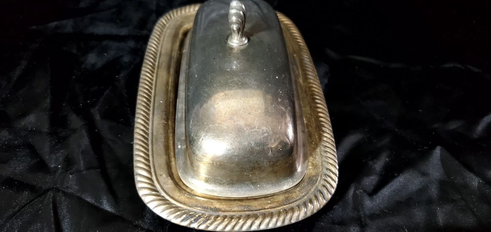 Plato de mantequilla WM Rogers marcado de colección con cubierta plateada juego de 2 piezas 887 ENVÍO GRATUITO Foto 4 de 4