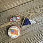 Vintage 1904-1940s Patriotic Political Buttons Lot of 3 Pins RARE GEMS!  — photo 3
