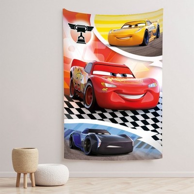 Best! Disney Cars Print Wall Decorative Tapestry Vertical For Hanging Home