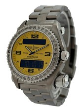 Breitling 43mm Men\'s Emergency Rare Yellow Dial Titanium Swiss Watch Ref: E76321 Breitling Emergency Titanium Yellow Dial 43mm E 76321  main image 4
