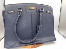Women's BCBG Paris Chic Story Lock Tote Handbag Navy Blue
