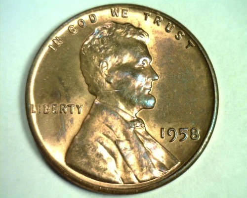 1958 LINCOLN CENT CHOICE / GEM UNCIRCULATED RED/ BROWN CH /GEM UNC. R/B 99c SHIP