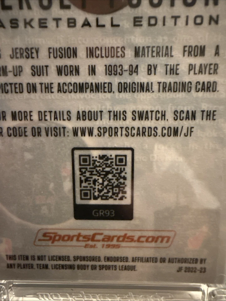 1993-94 Upper Deck - Skylights Glen Rice #480 Game Used Swatch - Image 4 of 4