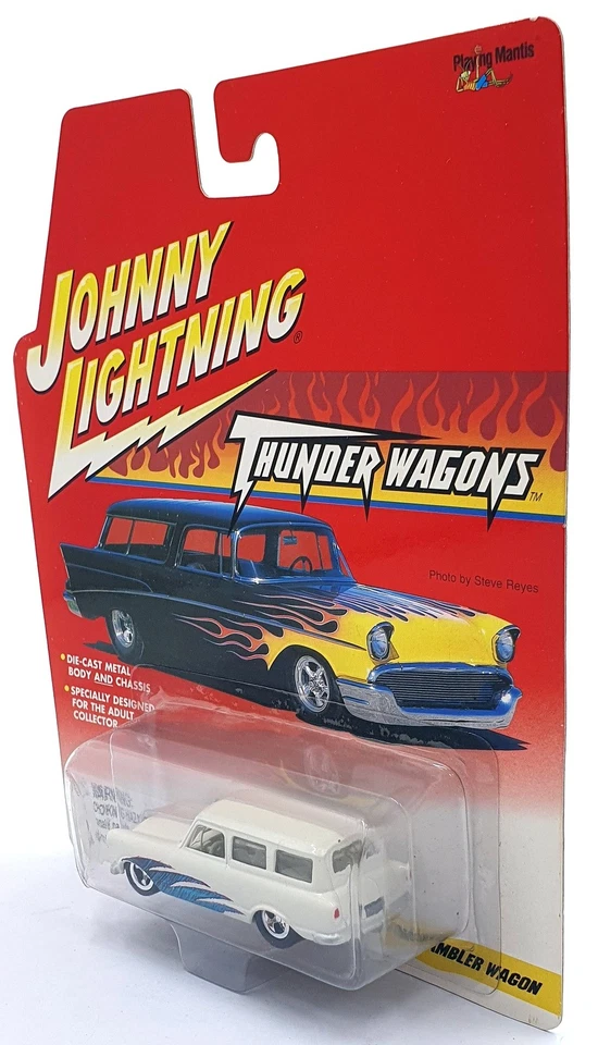 Johnny Lightning escala 1/64 457-01 Thunder Wagon Custom Rambler Wagon - blanco Foto 2 de 4