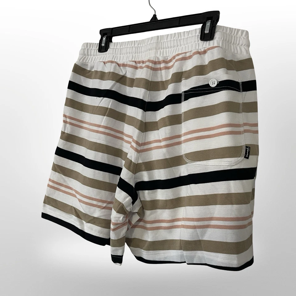 Diamond Supply Co. Striped Drawstring Shorts Large NWT Casual Skatewear - Image 3 of 4