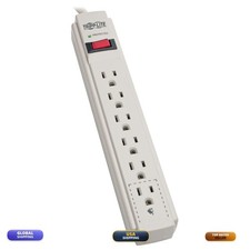 Tripp Lite Surge Protector Power Strip 120V 6 Outlet 8' Cord 990 Joule Gray