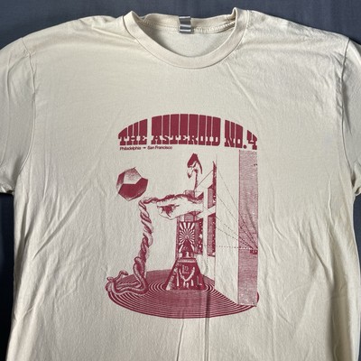 The Asteroid #4 Shirt Mens Large Indie Rock Band Rare Music Art Beige Red