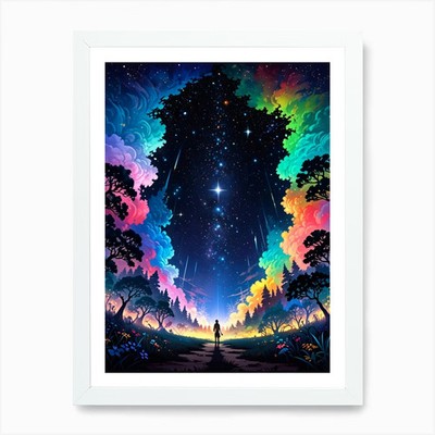 Starry Night Sky 24 Art Print Framed Wall Art Poster Canvas Print Picture