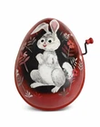 Vintage 1950s Mattel Red Tin Wind-Up Musical Easter Egg Bunny – Works, Rare
