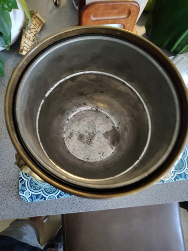 Vintage 1950’s NADER Teheran Iran BRASS Ice Bucket Hand Hammered With Lid/TONGS - Bild 7 von 8