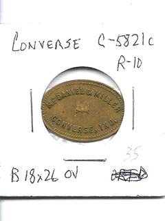 Converse Indiana Trade Token McDANIEL & MILLER 5¢
