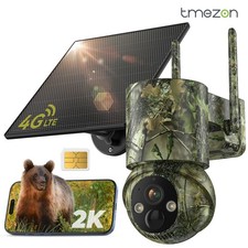 TMEZON Wireless 4MP Solar Battery Security Camera Home Outdoor CCTV PTZ Cam