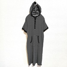 UNIQLO Women's Short Sleeve Border Dress Hoodie Cotton L Casual New