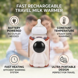 Portable Baby Biberon Warmer Chauffage rapide Rechargeable Travel Milk Warmer Pour