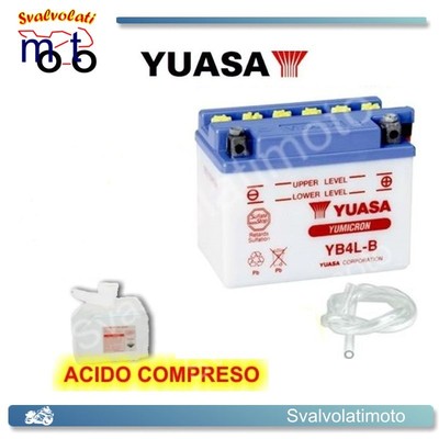 Batteria Yuasa YB4L-B Per Peugeot Vivacity 50 1999-2004 - Ricambio Moto Scooter - Foto 13