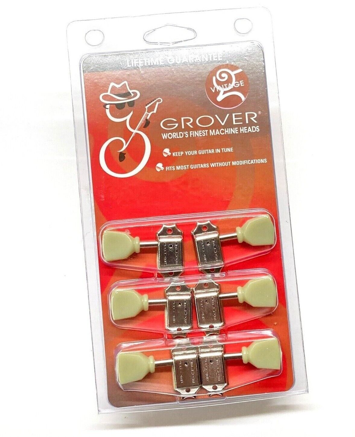 Grover Nickel Keystone Guitar Tuners for Vintage Gibson® Les Paul/SG/ES 133NK