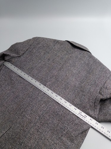 Herringbone Blazer Mens 42R 100% Matka Silk Suit Jacket Towncraft US Fabric - Picture 8 of 10