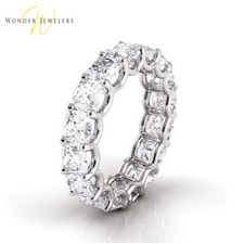 3.5ctw Cushion Diamond U-Prong Set Eternity Band 14K White Gold G-H/VS2