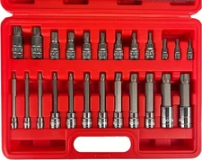 24pc Long Spline & Short Spline Bit Socket Set S2 Steel XZN Triple Square 12-PT,