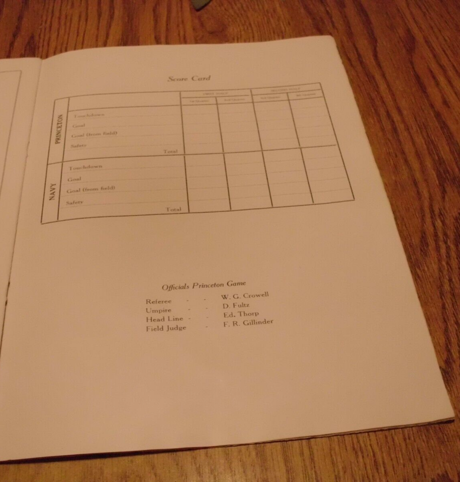 RARE 1923 COLLEGE FOOTBALL SOUVENIR PROGRAM (NAVY VS PRINCETON) eBay