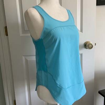 lululemon athletica Run Blue Featherweight Singlet split back top Womens Size 4