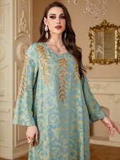 Embroidery Kaftan Women Muslim Long Dress Abaya Dubai Robe Evening Party Gown