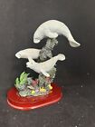 Manatee statue Figurine wood Base Sculpture Coastal Art 8” Sea World