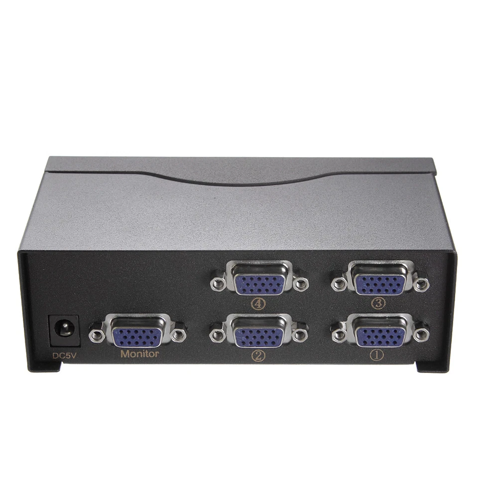4 Ports VGA Switch Box Sharing Switcher Splitter 4 PC In 1 Monitor Out + Remote - Image 4 of 4