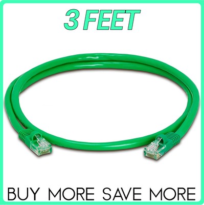Cat5e Patch Cable Green Cat 5e Ethernet Cord Internet LAN RJ45 Network Wire LOT