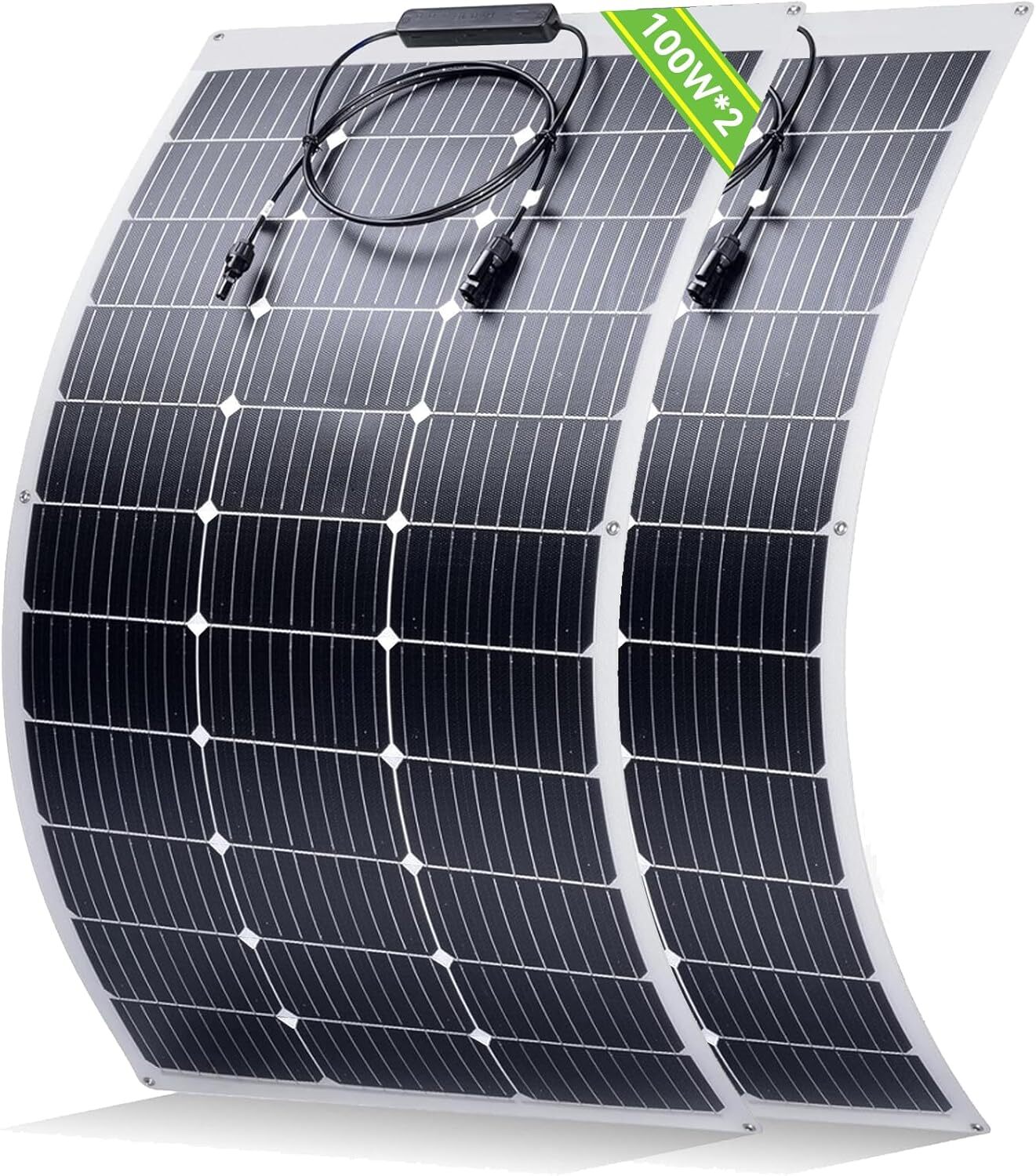 200W 18V Flexible Mono Solar Panel for RV Boats Cabins Roofs Off-Grid Charging