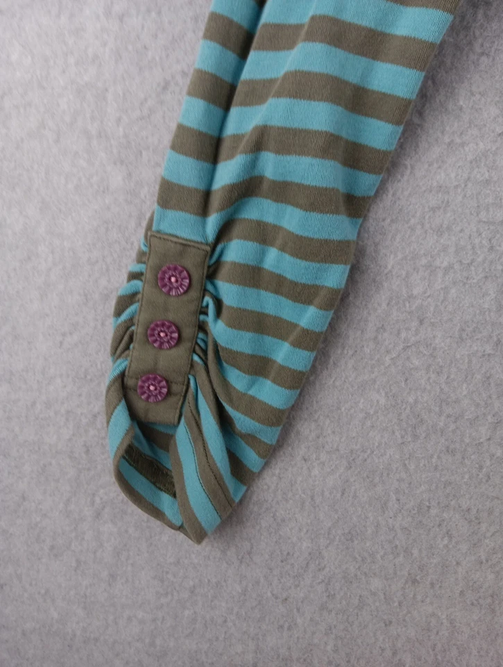 Matilda Jane Girls Blue Brown Lichen Striped Long Sleeve Shirt Top 12 EUC - Image 3 of 4