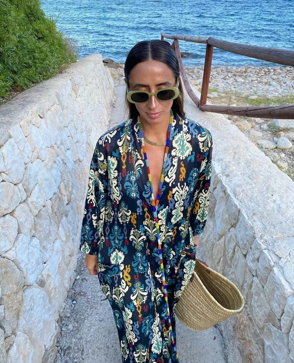 ZARA SS2022 PRINTED BLUE KIMONO SIZE MEDIUM BLOGGERS SOLD OUT