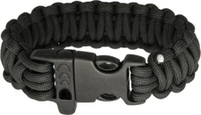 Combat Ready Survival Bracelet Black Paracord Construction 8" Circumference