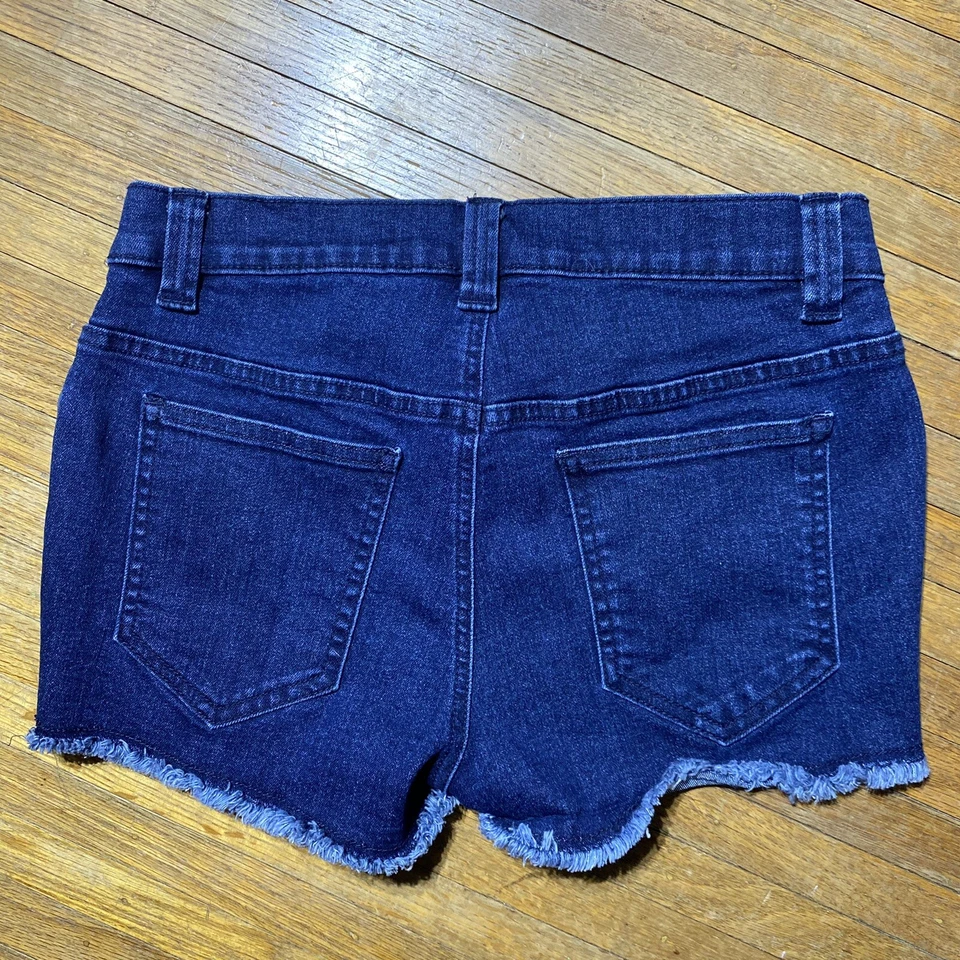 Pantalones Cortos Venus Denim Azul Talla 2 Tiro Bajo Dobladillo Crudo Elastizados Para Mujer Foto 2 de 4