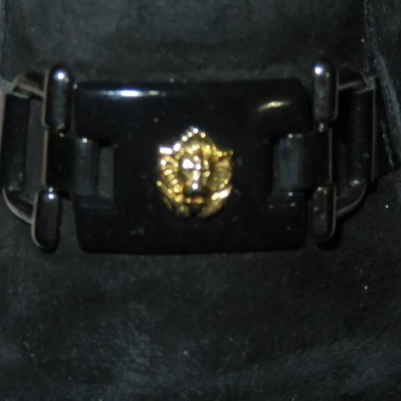 Mocassini Oxford Versace Medusa testa in pelle scamosciata e pelle scamosciata neri 13