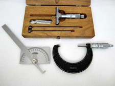Vintage Craftsman Machinist Tools Micrometer Depth Gauge Protactor Made in USA